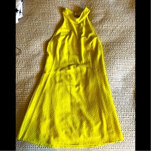 Bright yellow halter dress by Backstage